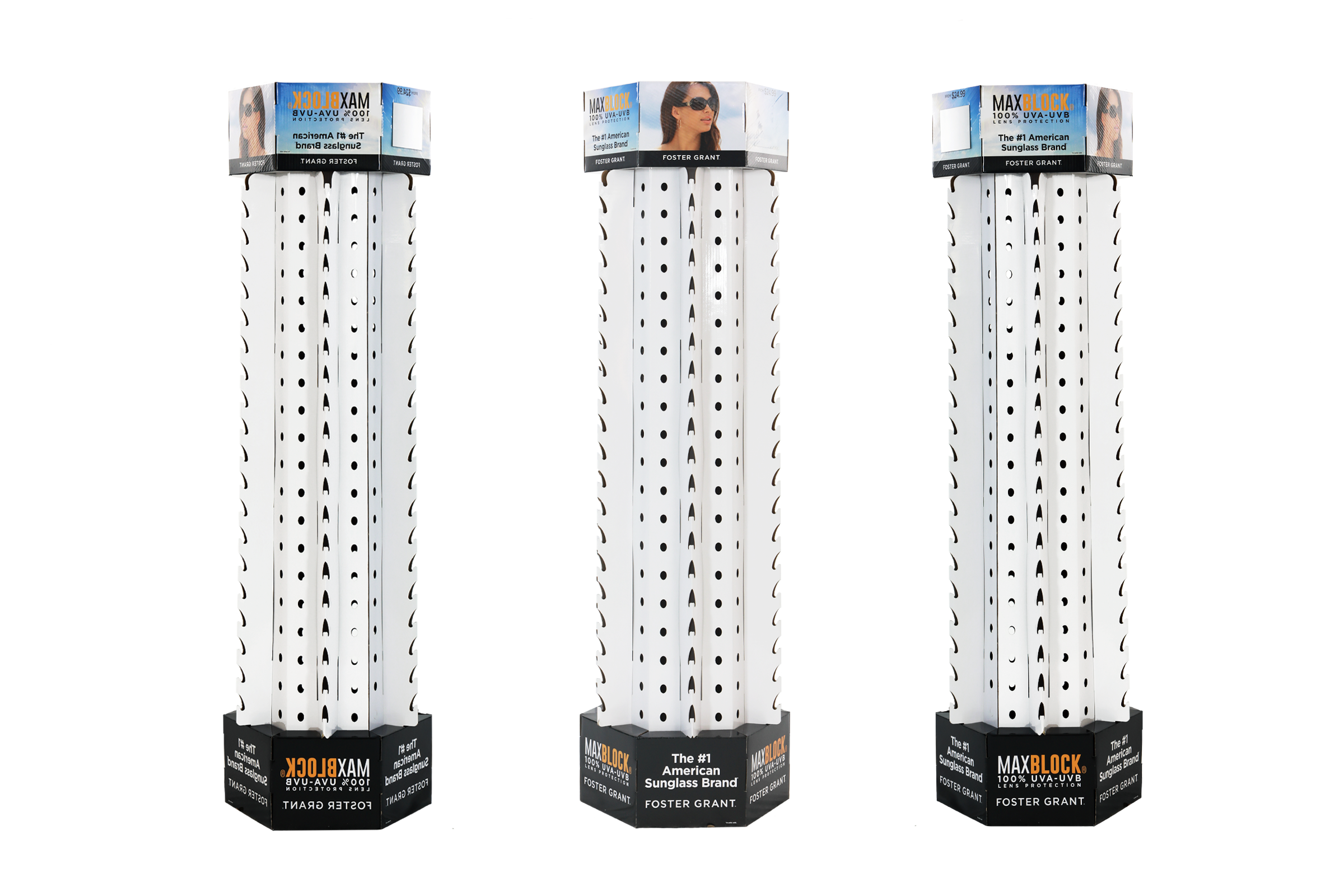 Floor-standing display rack for glasses