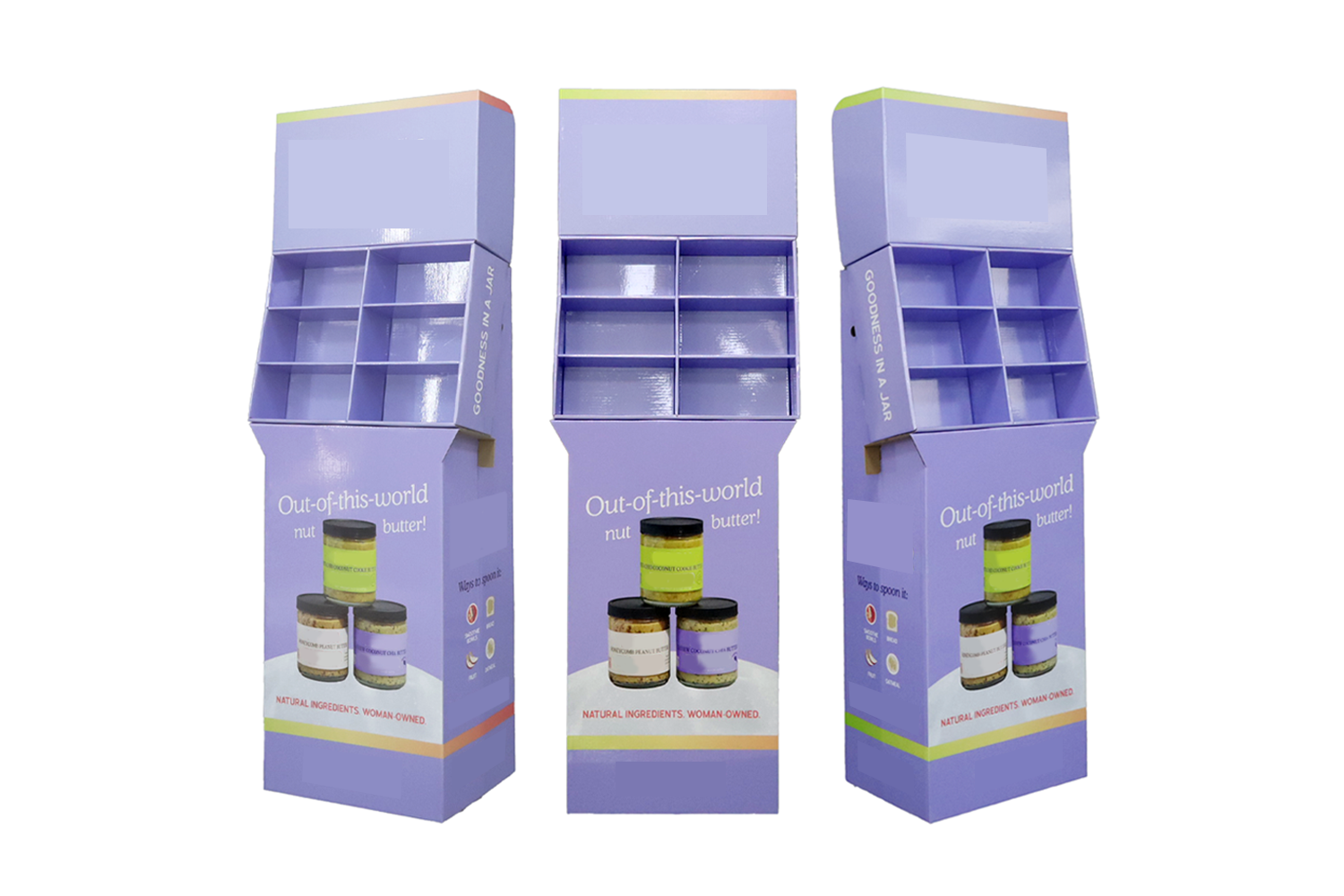 Custom Cardboard Nut Butter Floor Display Stand