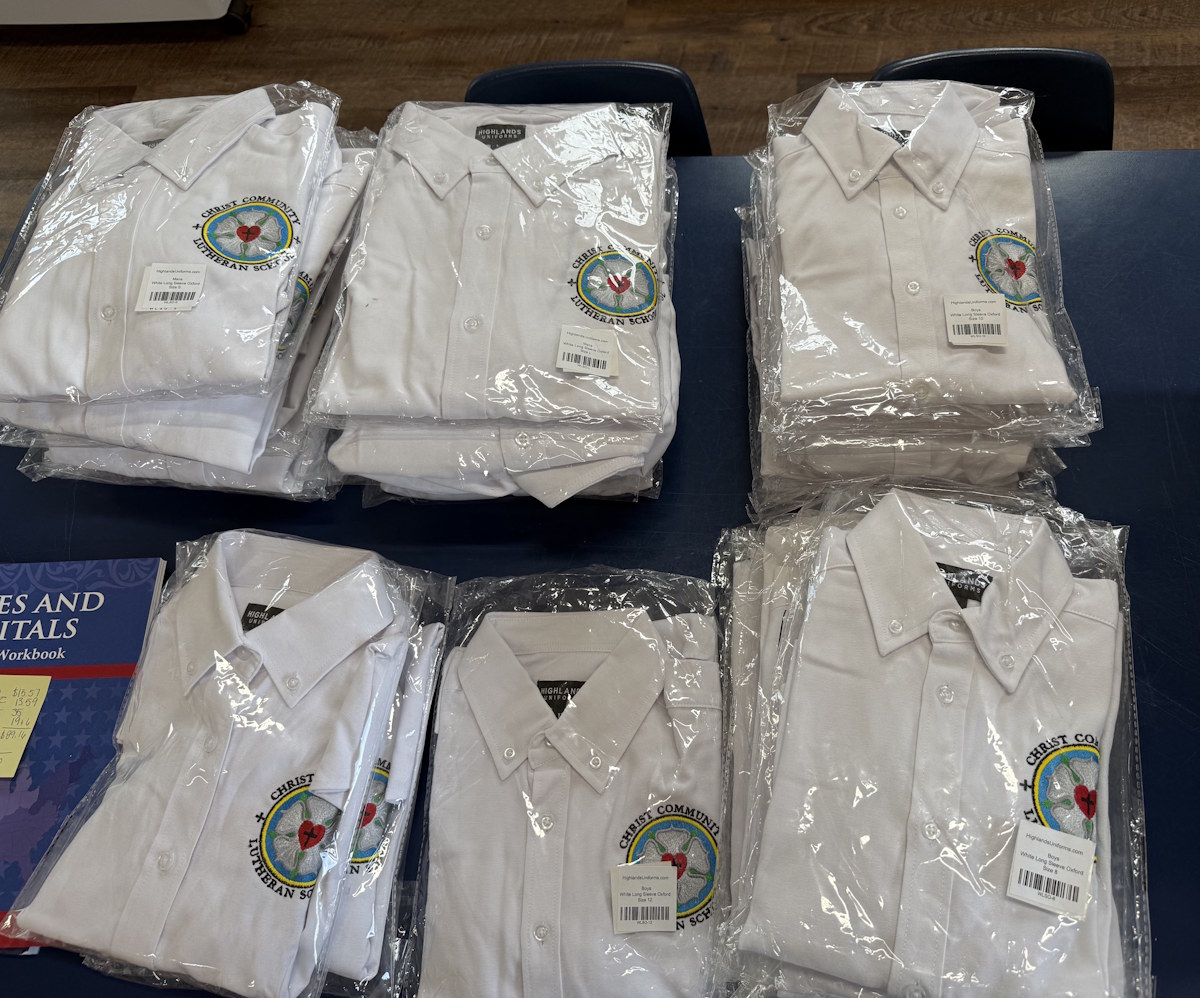 Uniforms at Christ Community Lutheran School in Aleman, WI