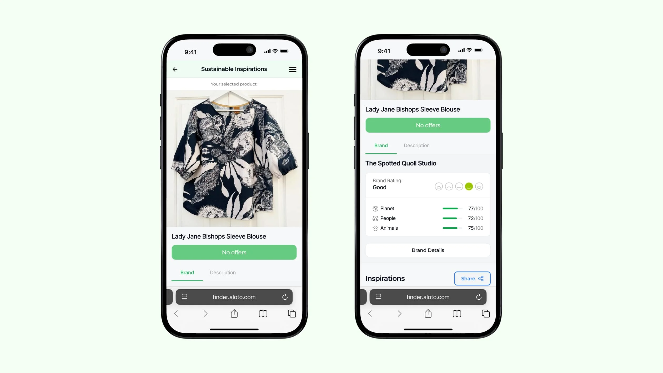 Two iPhones displaying the same app interface side by side, highlighting identical content on both screens.