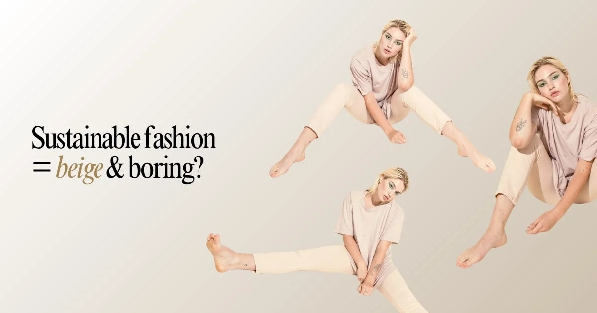 A collage of eco-friendly clothing items, emphasizing the importance of sustainable fashion for a better future.