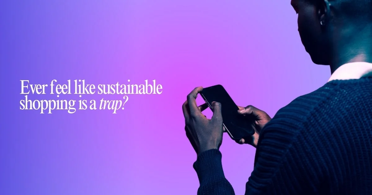 A thought-provoking image questioning the sustainability of shopping practices.