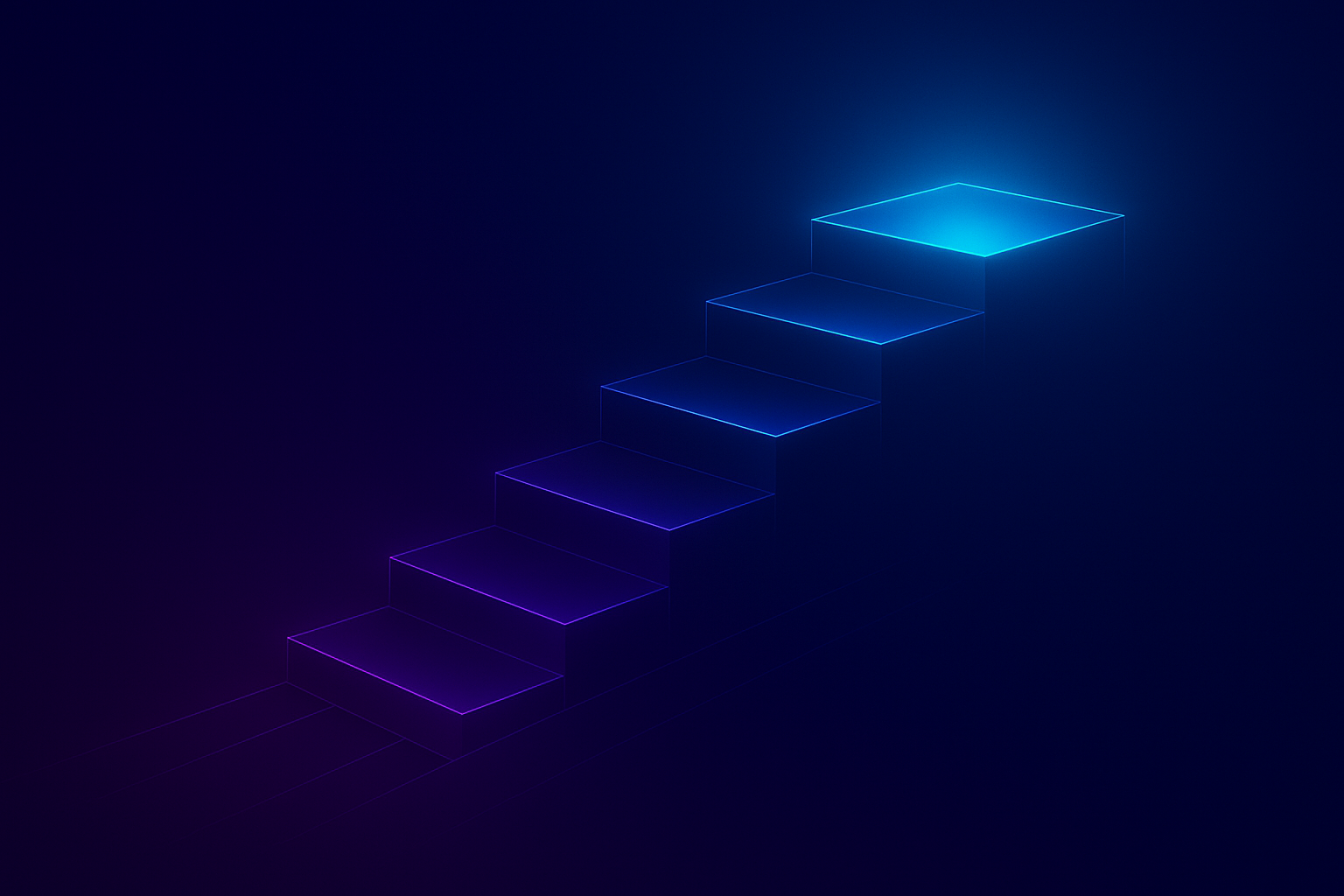 GameSpace mentoring graphic showing a neon staircase symbolising guidance and progression