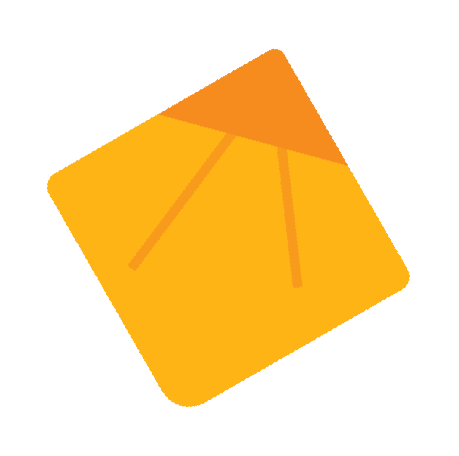 Folded orange hooded bath towel with rounded corners.