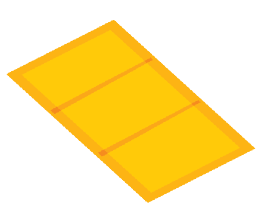 Rectangular yellow travel changing mat with two orange straps.