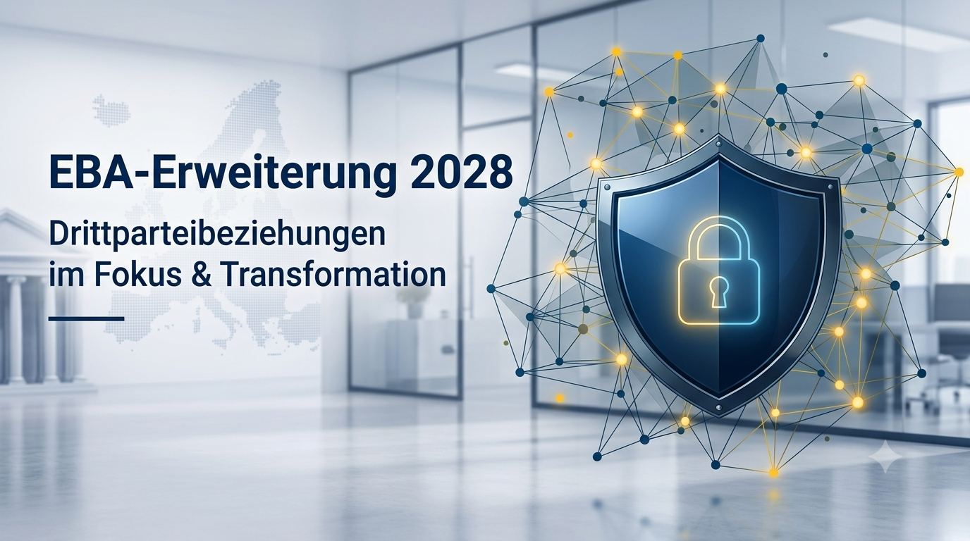 Drittparteibeziehungen", "Transformation" und "Bankenbranche", um die Sichtbarkeit in Suchmaschinen zu verbessern. Er beschreibt auch den Inhalt des Bildes präzise