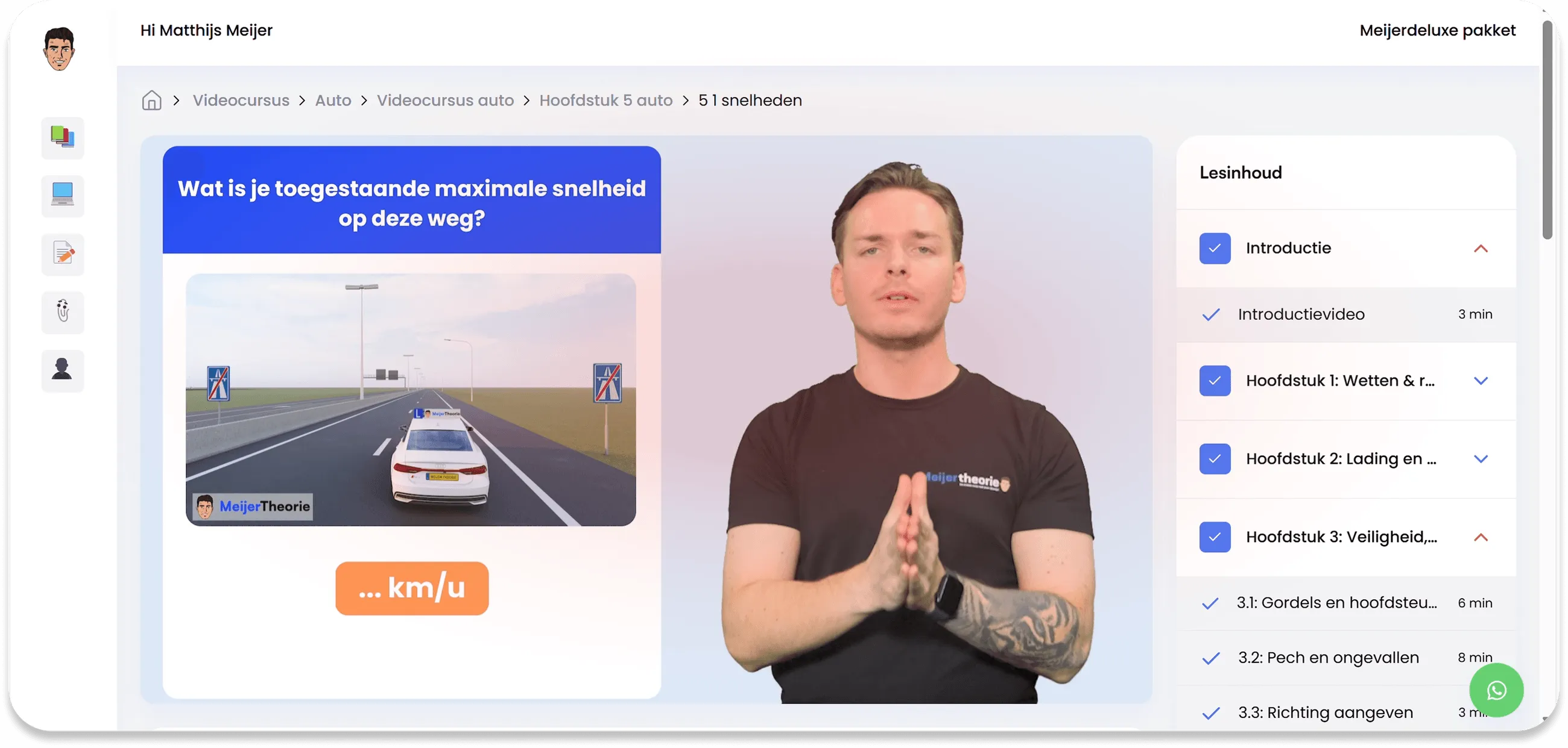 Theorie cursus leren via een digitaal dashboard