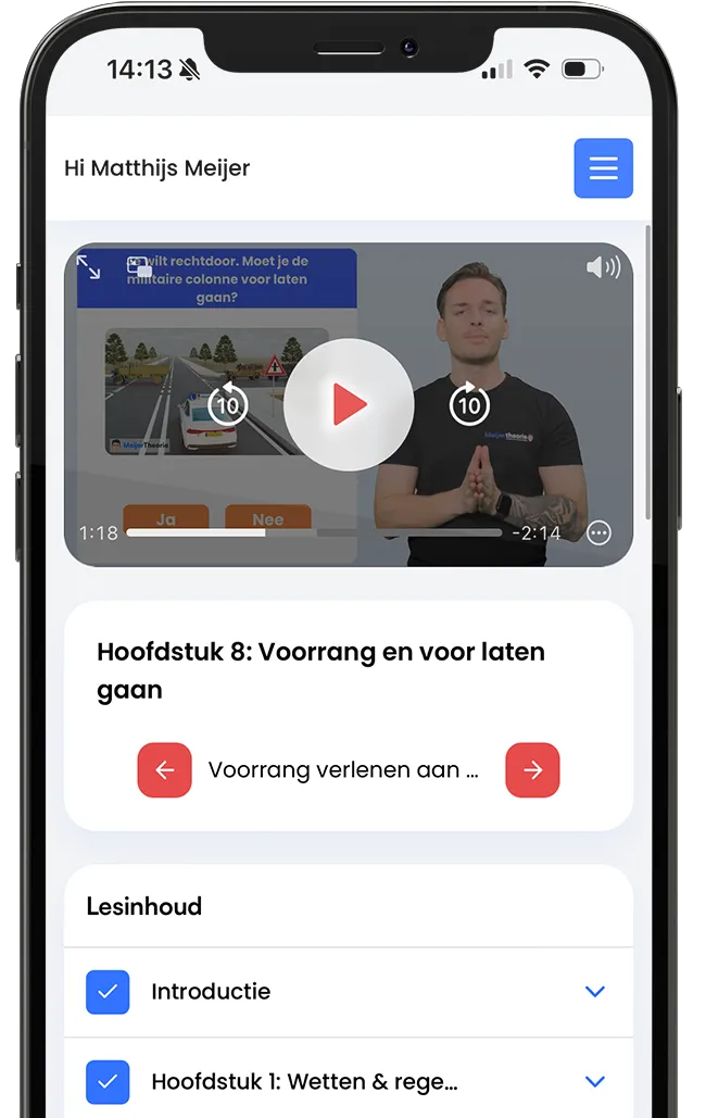 Visueel overzicht Theorie Examen op de telefoon - Meijer Theorie