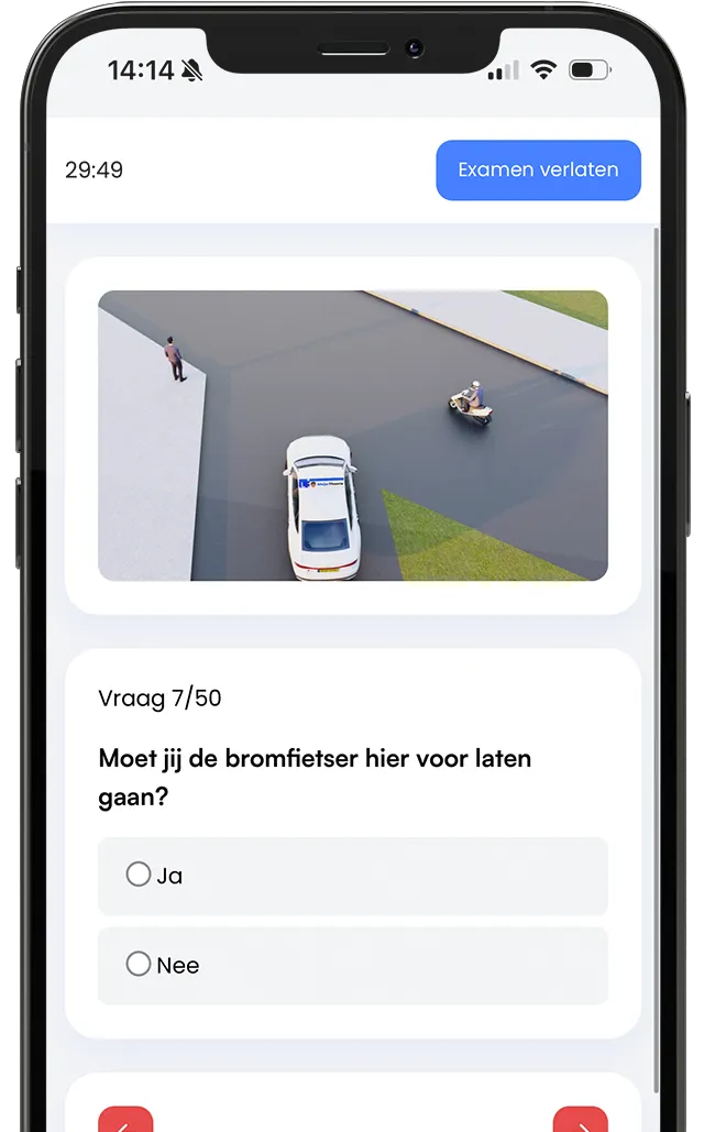 Visueel overzicht Theorie Examen op de telefoon - Meijer Theorie