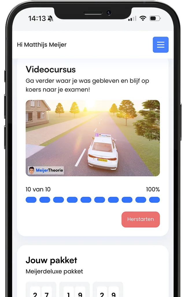 Visueel overzicht Theorie Examen op de telefoon - Meijer Theorie