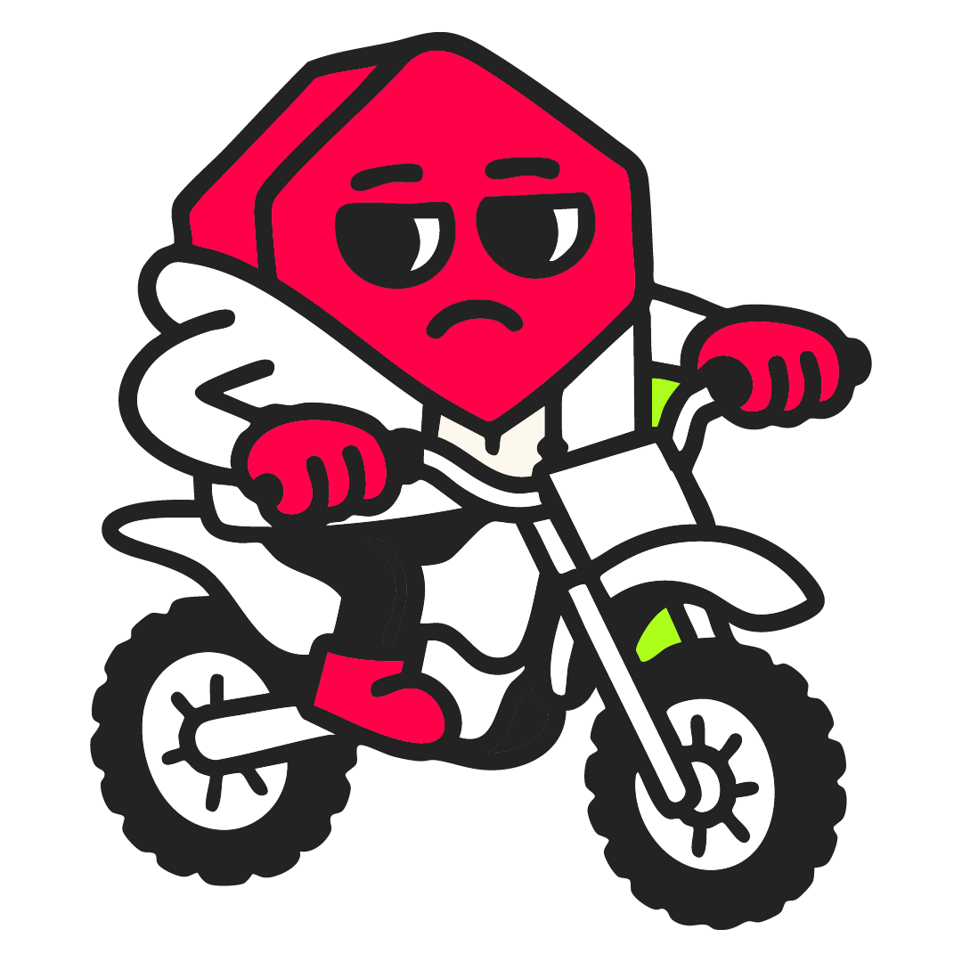 Bonhomme rouge sur un motocross