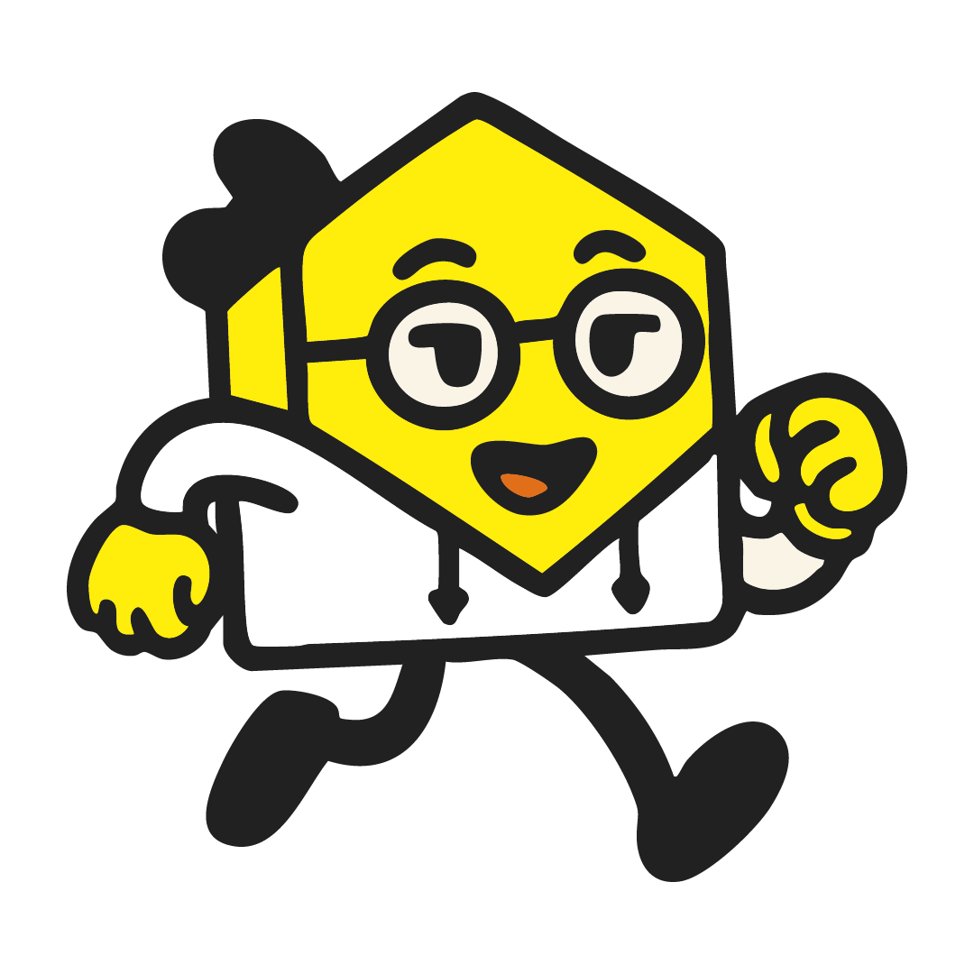 Bonhomme jaune qui court