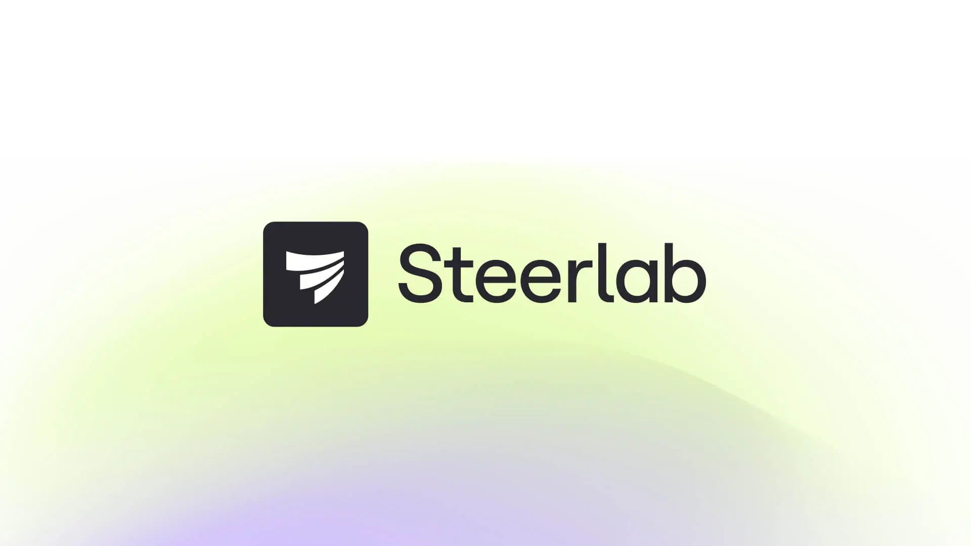 Steerlab logo with stylized white abstract shape inside black square next to the text Steerlab.