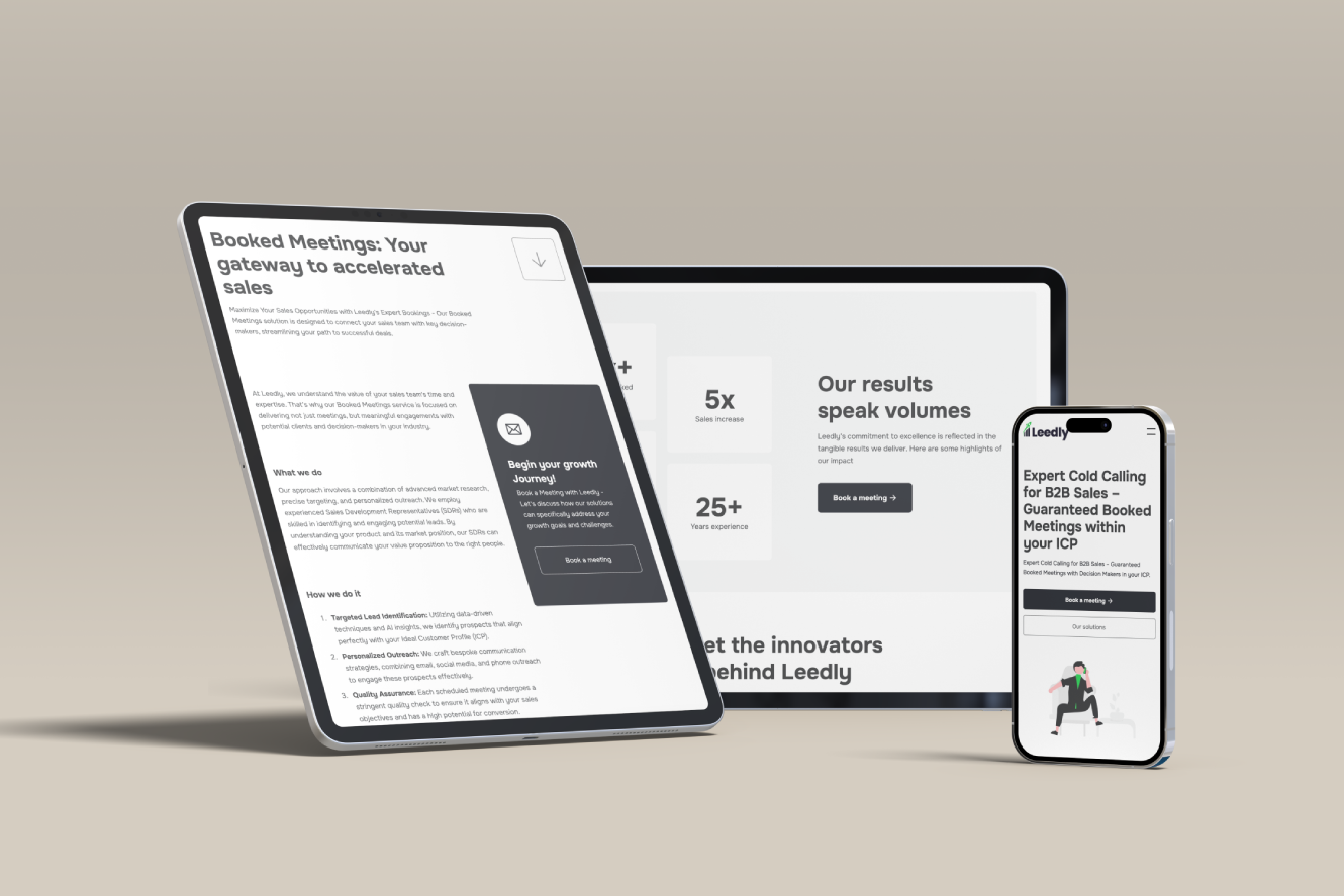 Mockup av Leedly