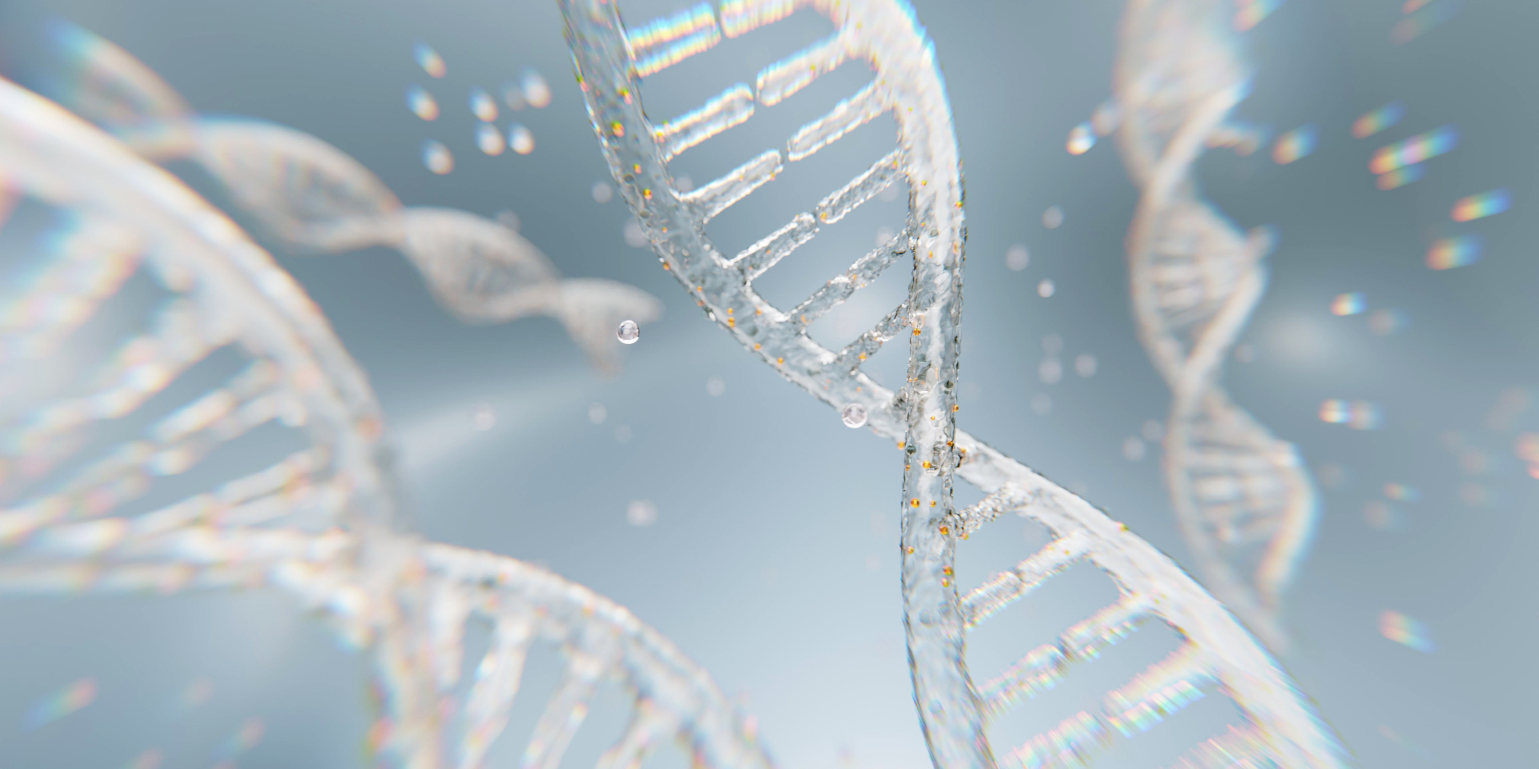 Close-up of peptide molecules used in advanced preventive longevity treatments