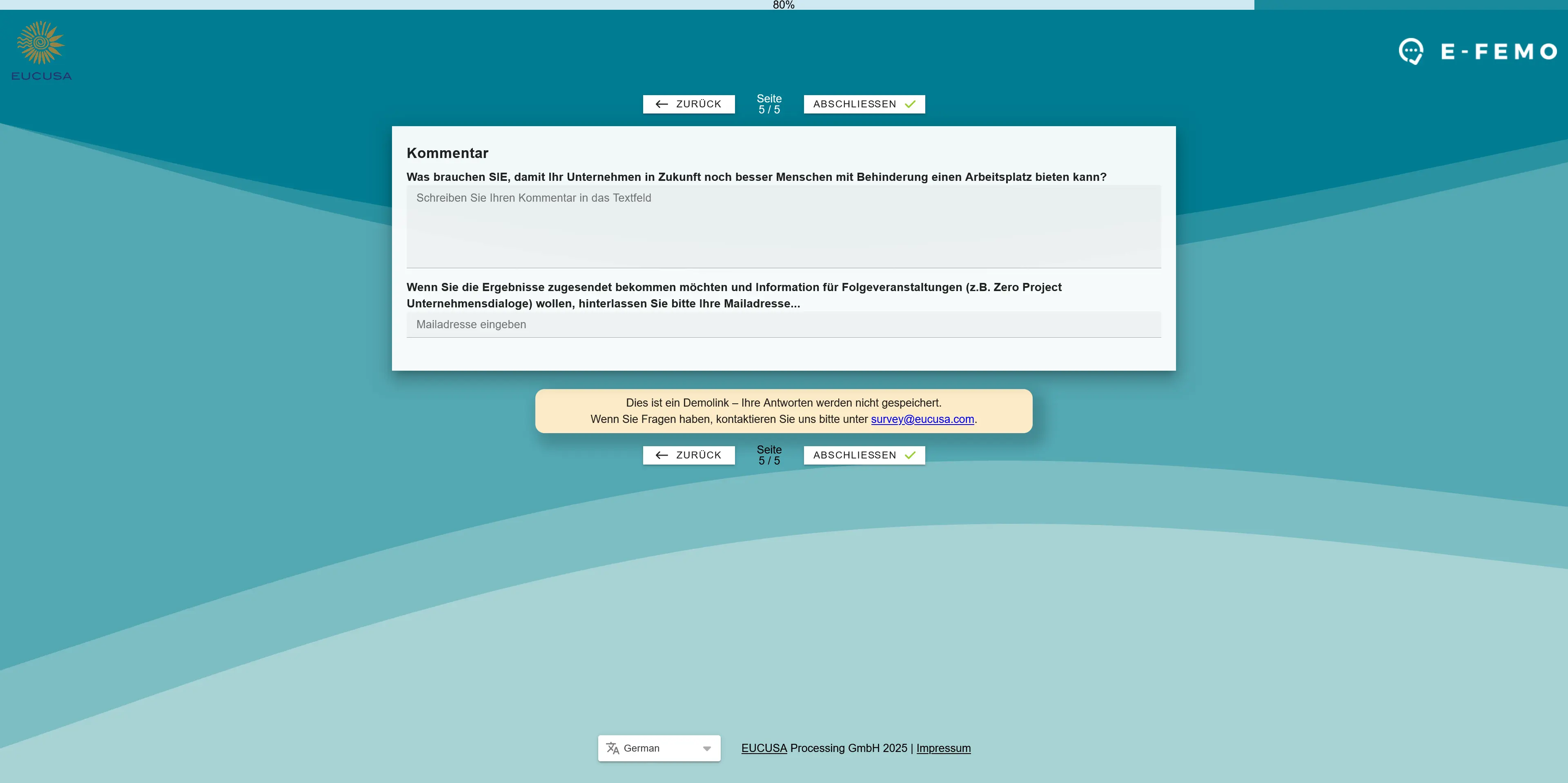 Screenshot of the Inclusion Check
