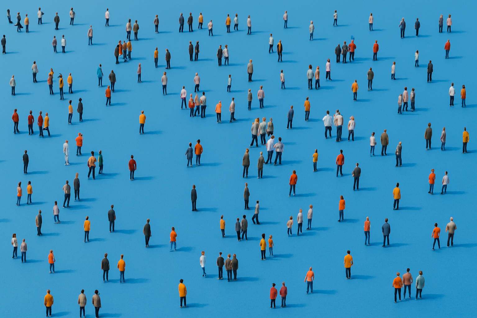 People walk around on a plane surface