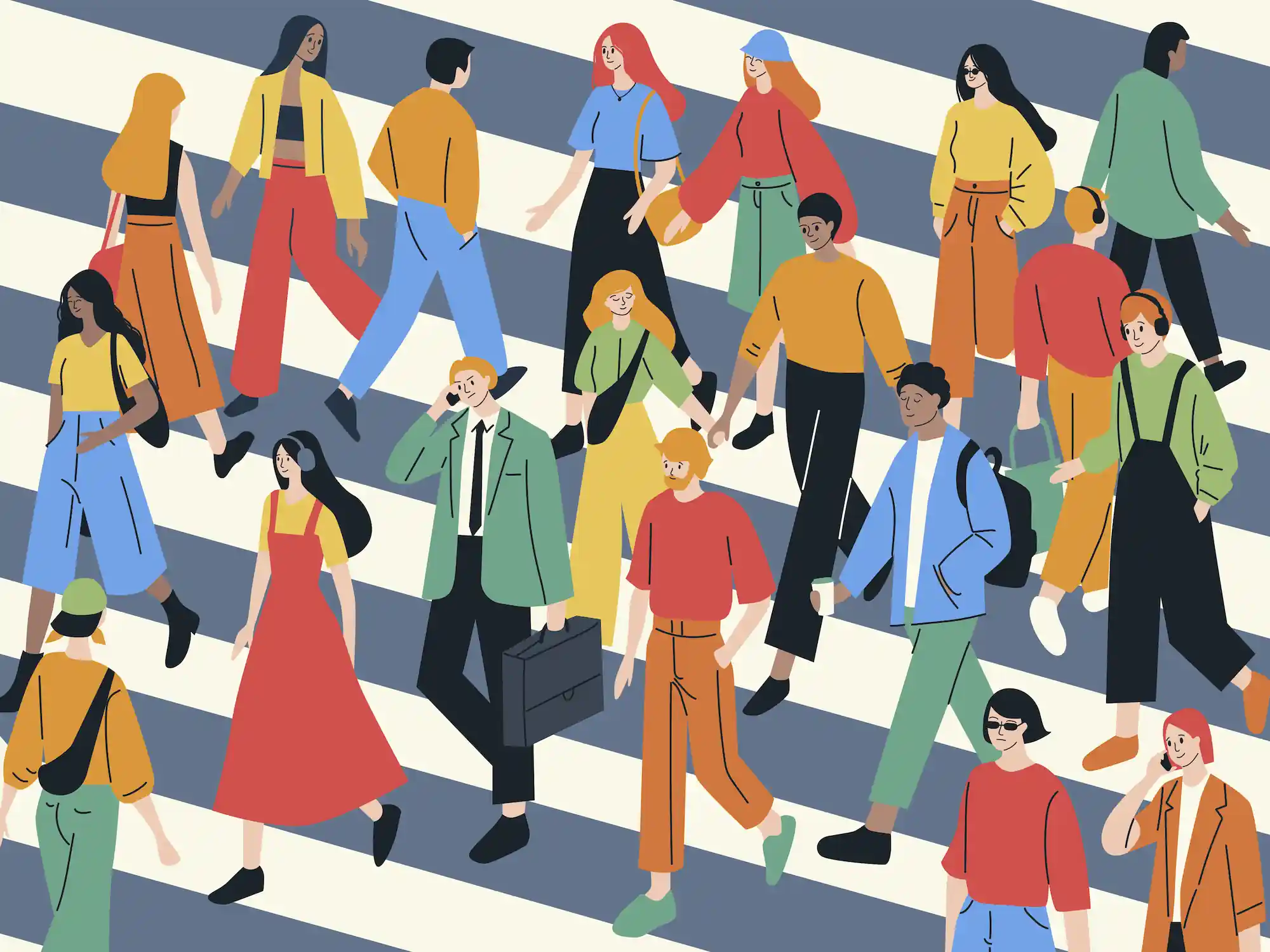 eine ansammlung von personen die kunden repräsentieren