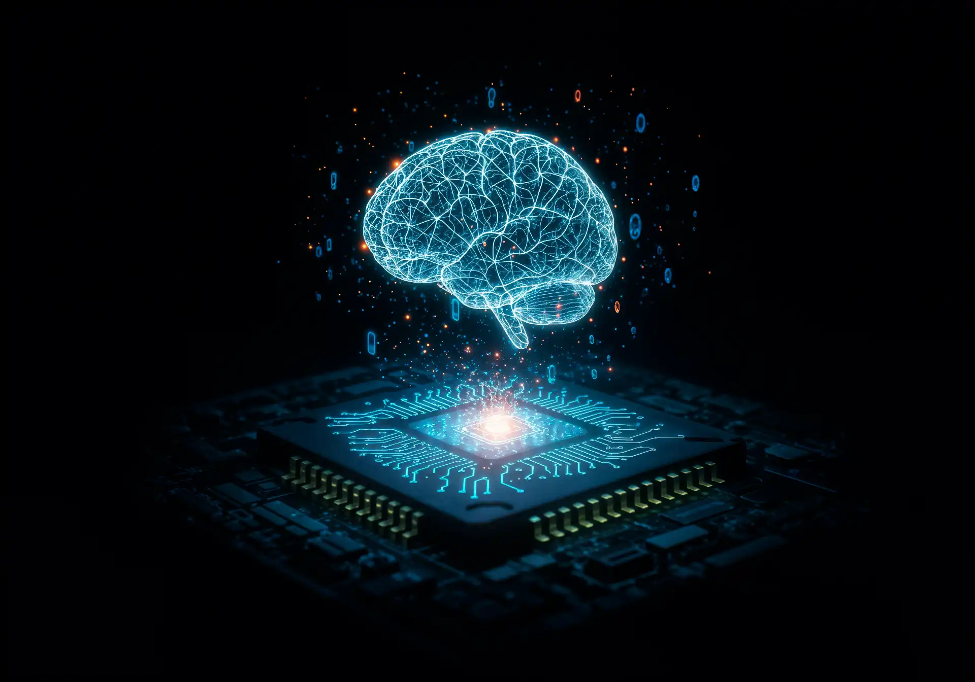 machine-learning-na-governanca-de-acessos-eficiencia-prevencao-inteligencia-automatizada.webp Alt Text: Imagem representando Machine Learning na Governança de Acessos com um cérebro digitalizado emergindo de um chip de computador, destacando eficiência, pr