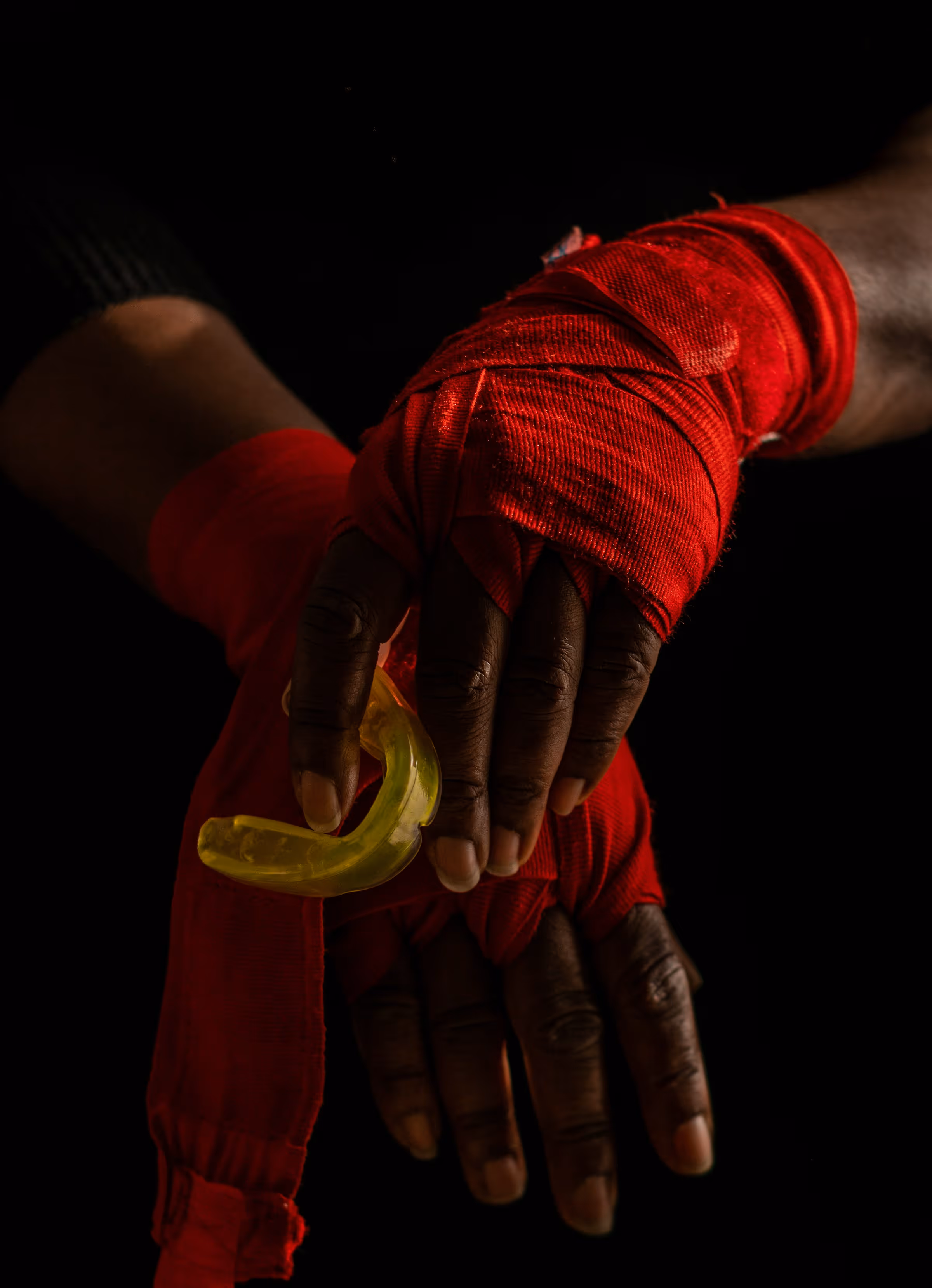 hands with boxing wraps