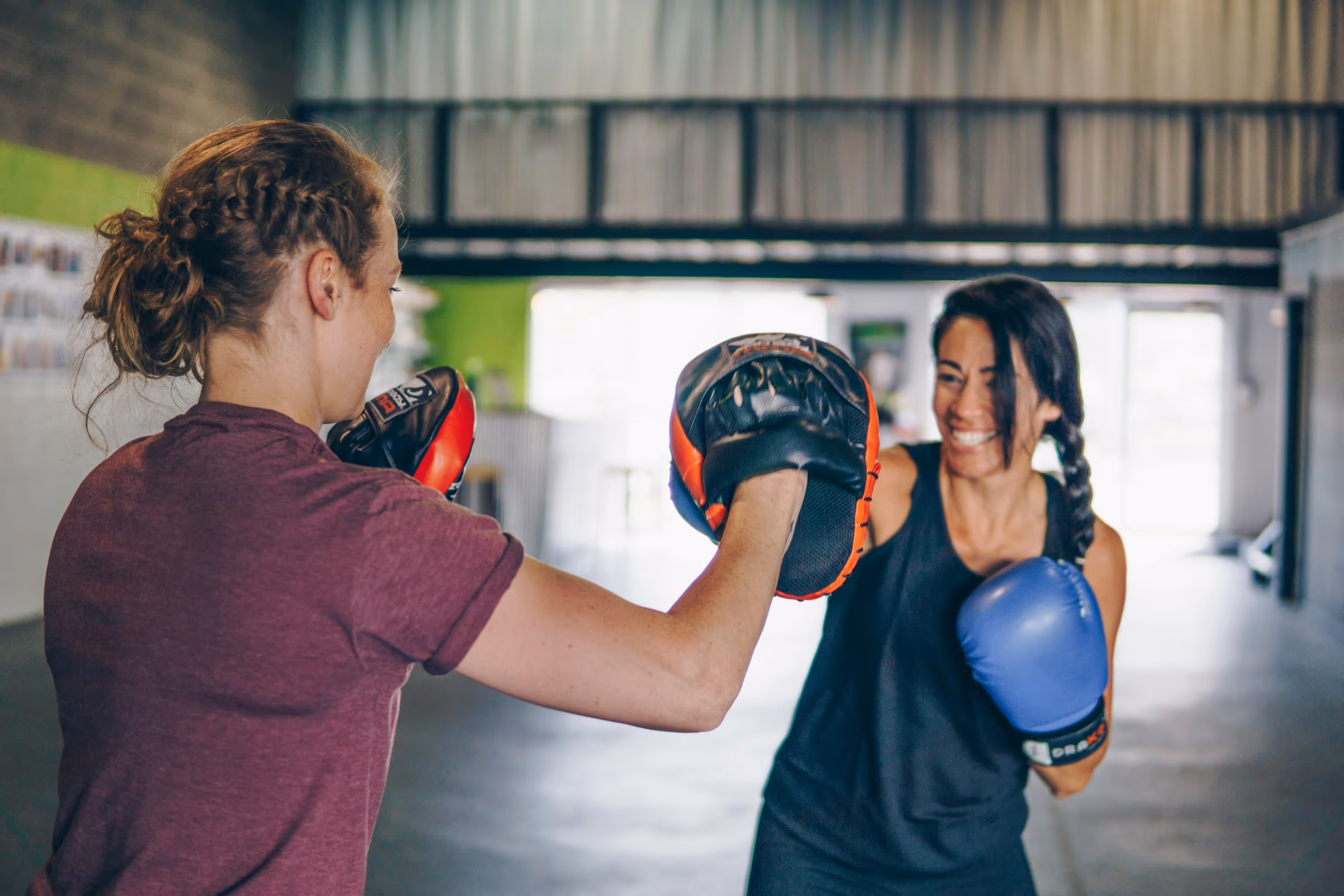 women sparring