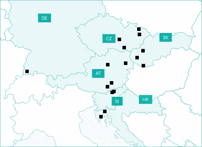 Mapa prodejen dm drogerií v portfoliu ZDR Investments
