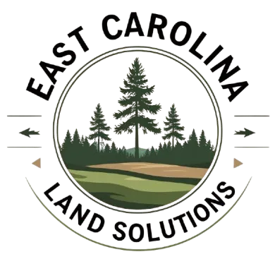 East Carolina Land Solutions logo with pine trees and green landscape