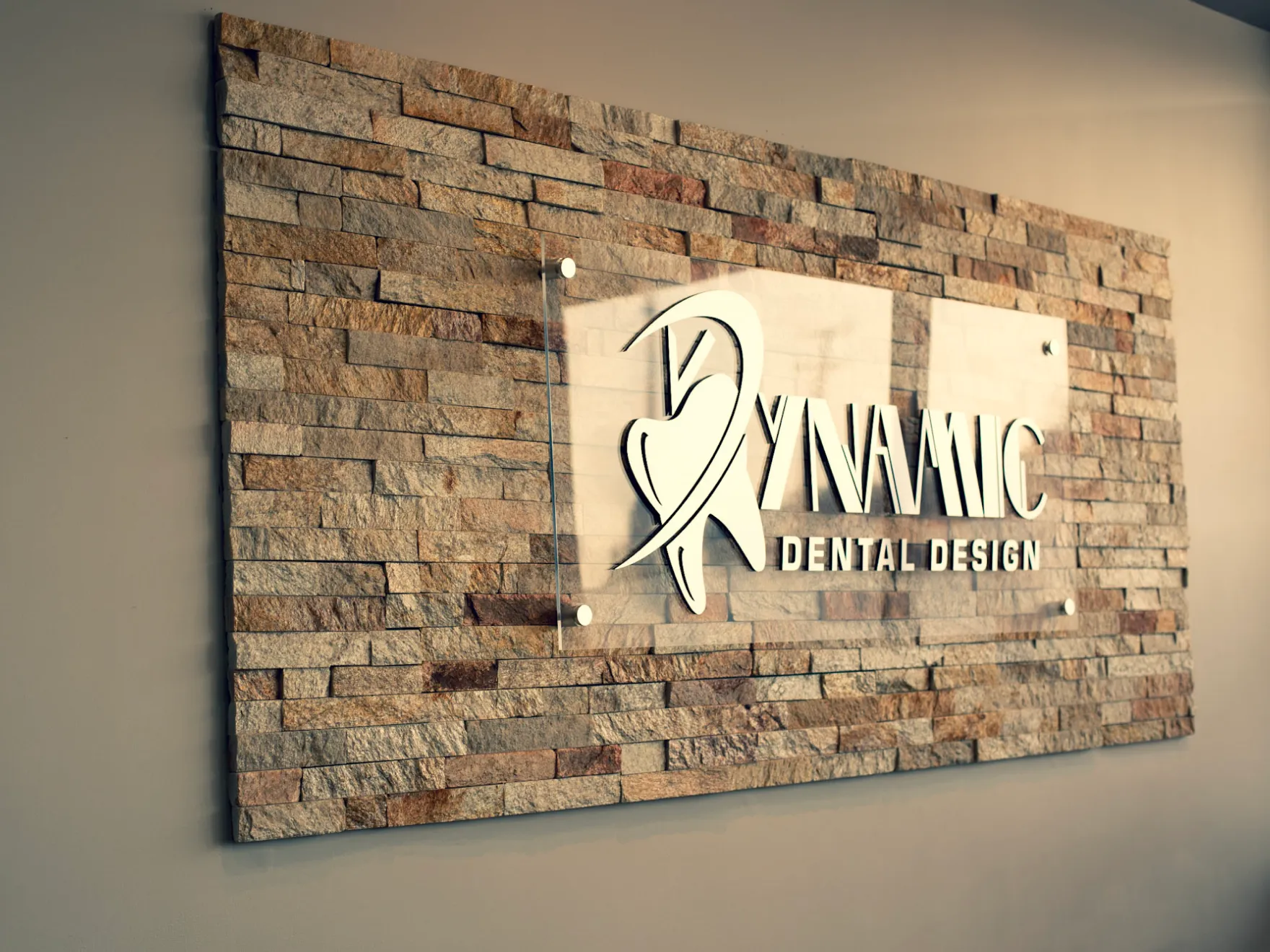 sign on a wall in a dental office Dynamic Dental