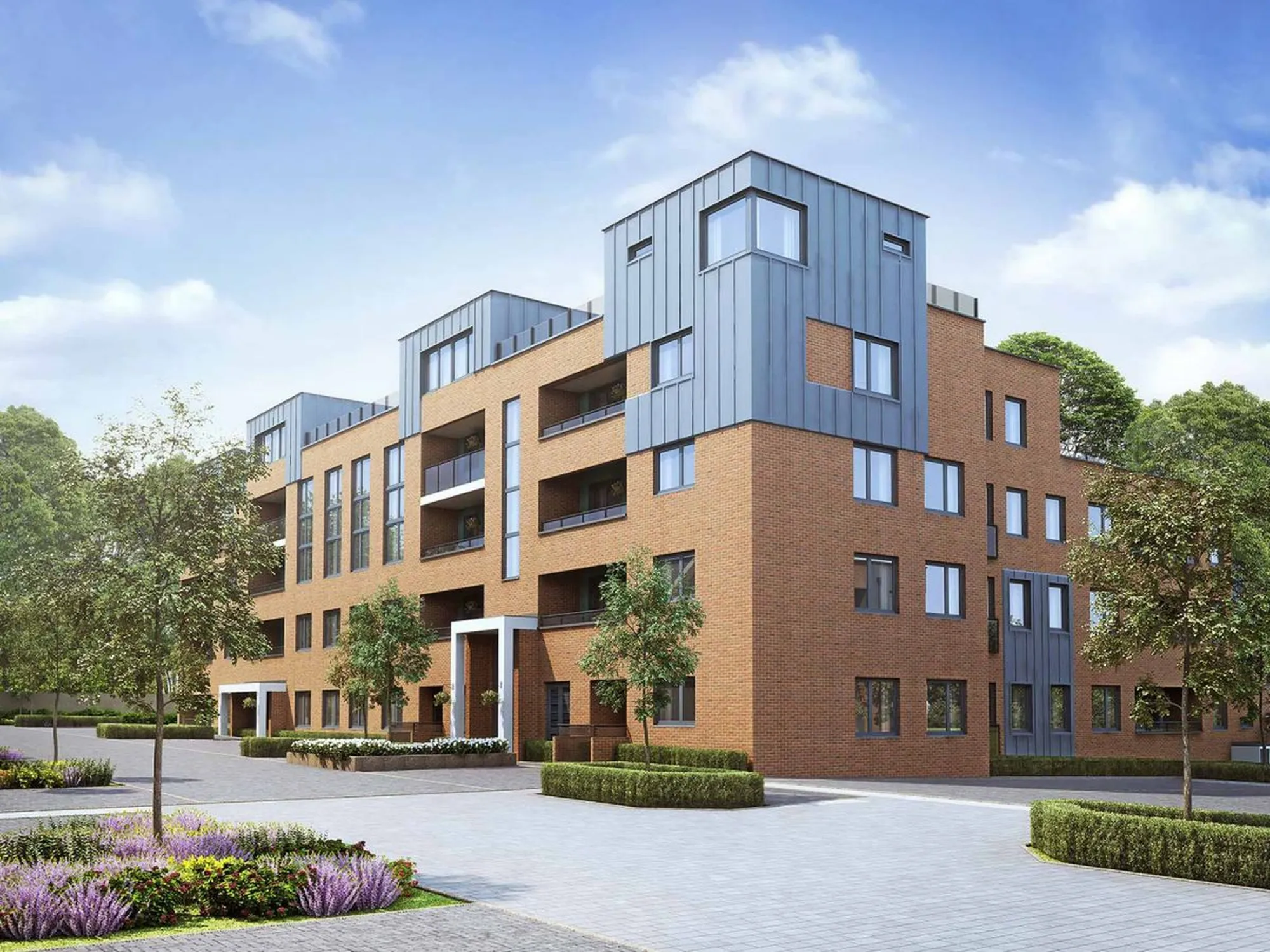 Barratts ColArt, London: visualisation of a new apartment block within the 220 home development