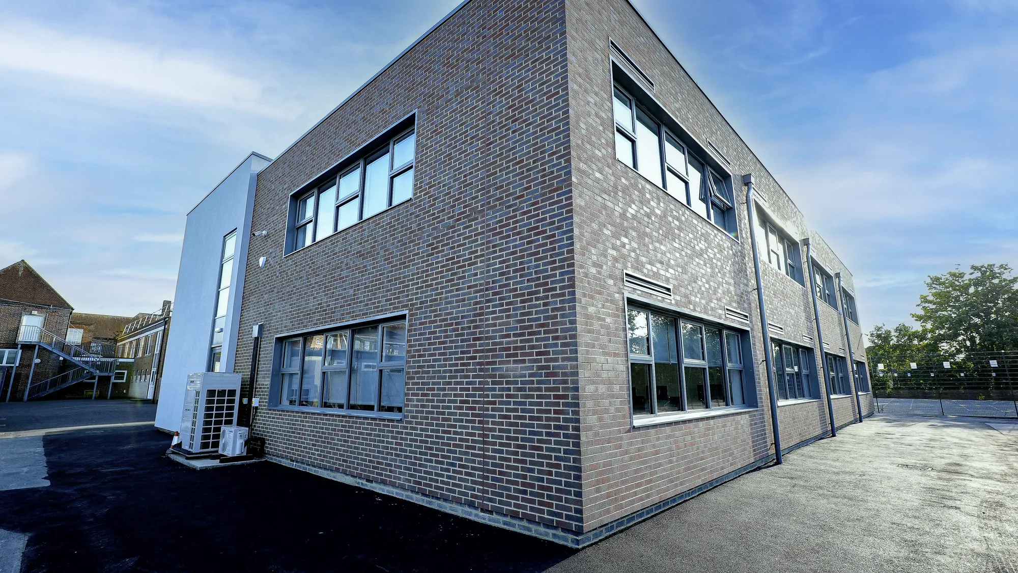 Rooks Heath, Harrow: the completed two storey replacement teaching block