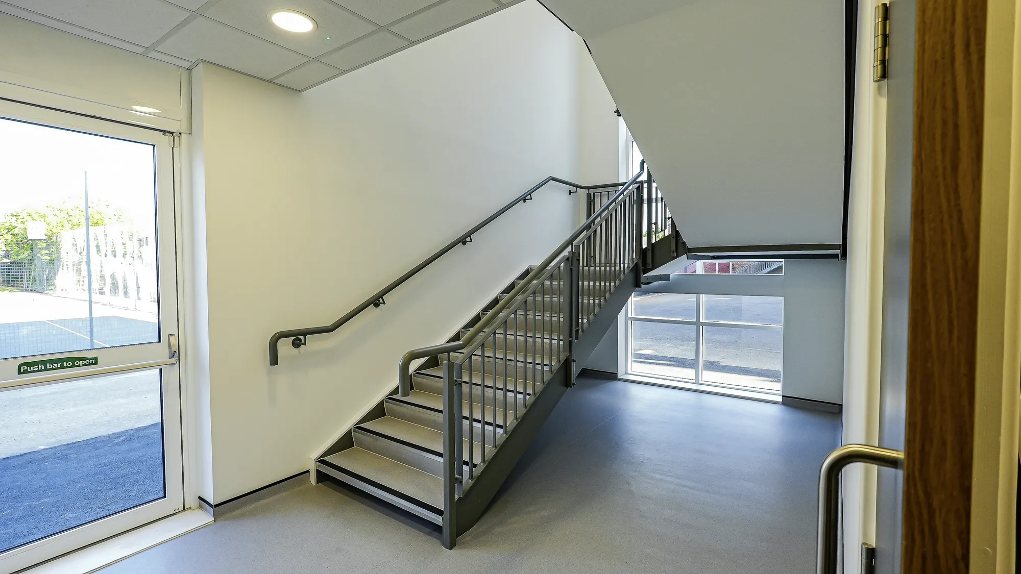 Rooks Heath, Harrow: internal stairwell linking the two floors of the new block