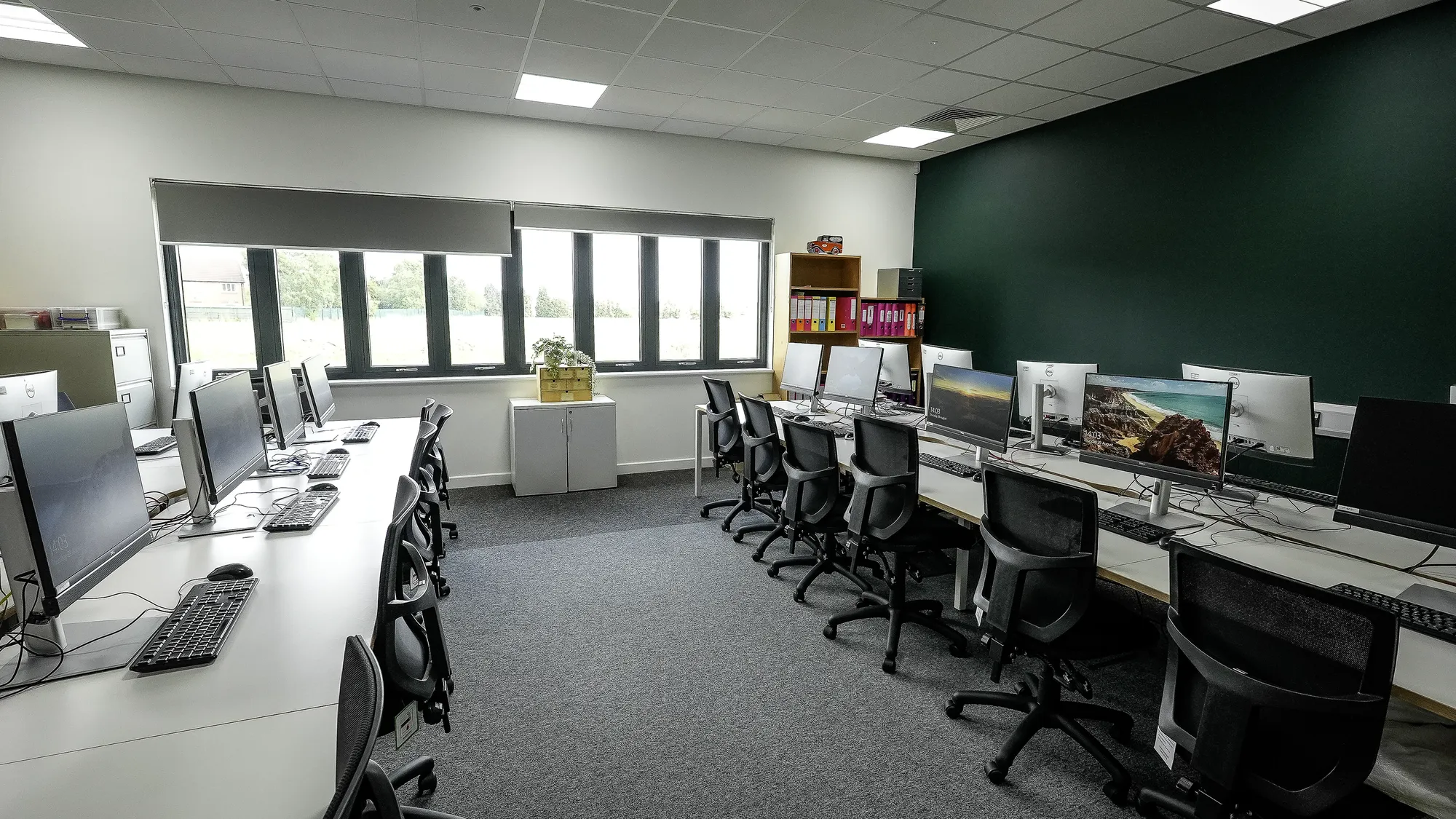 Kennet School, Thatcham: classroom fitted out with computer workstations