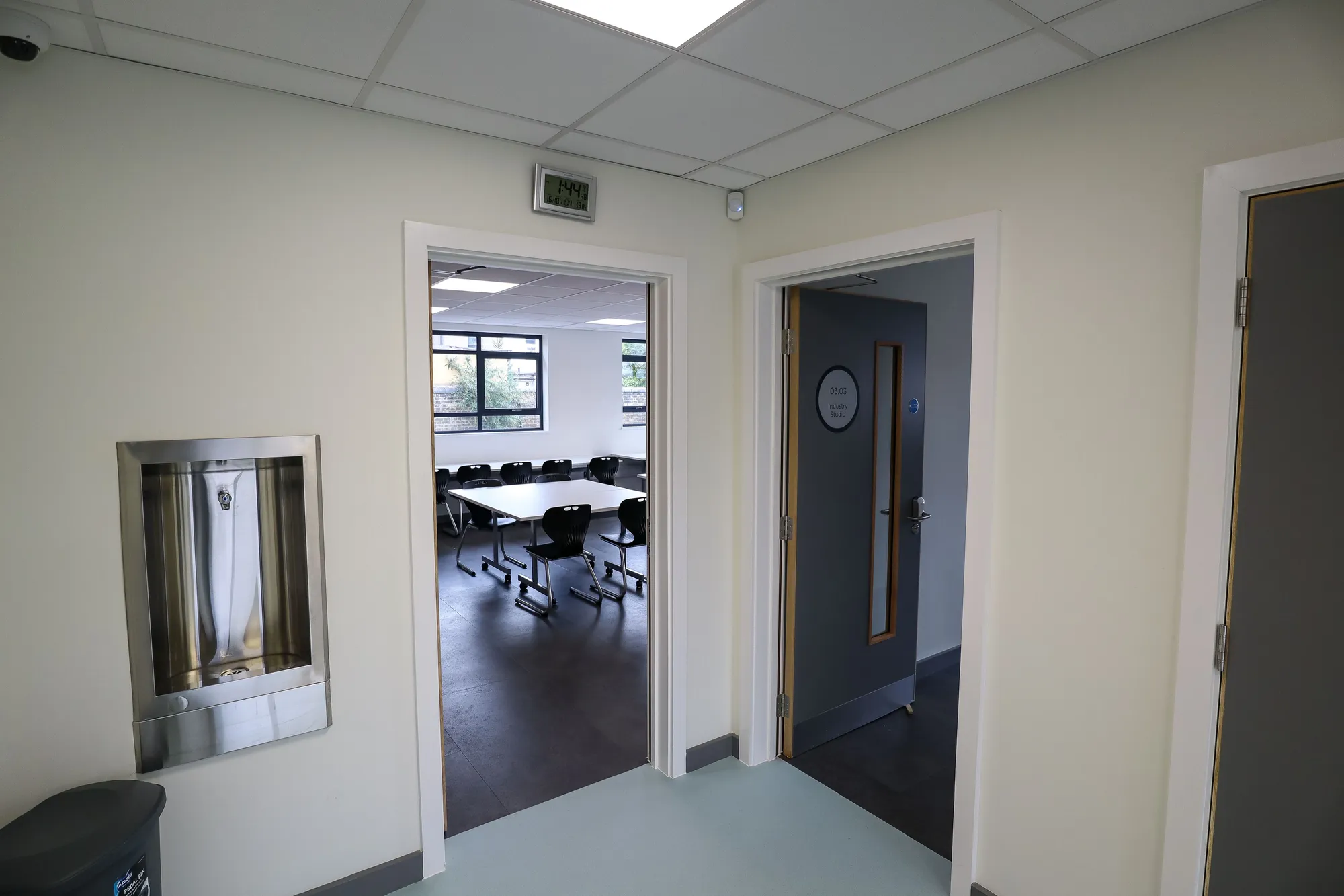 Big Creative Academy, London: view from the central hub into a teaching room