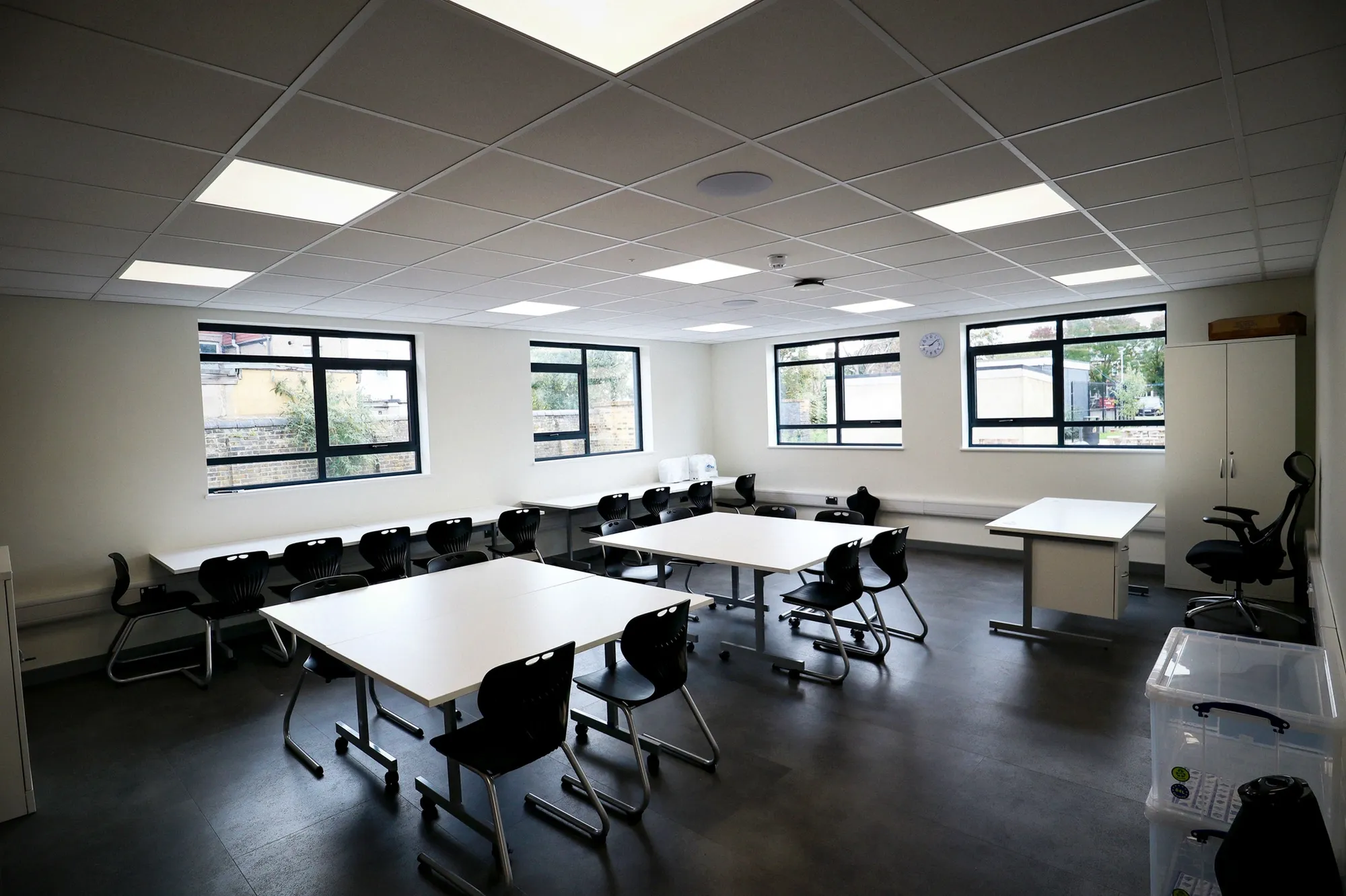 Big Creative Academy, London: teaching room laid out for group work