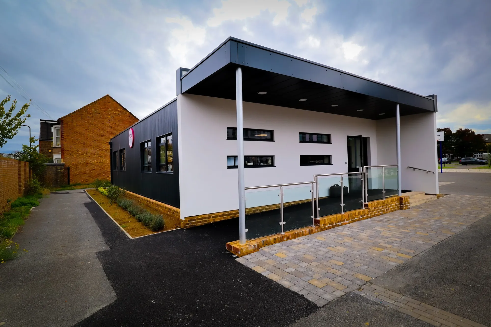 Big Creative Academy, London: entrance elevation of the new teaching block