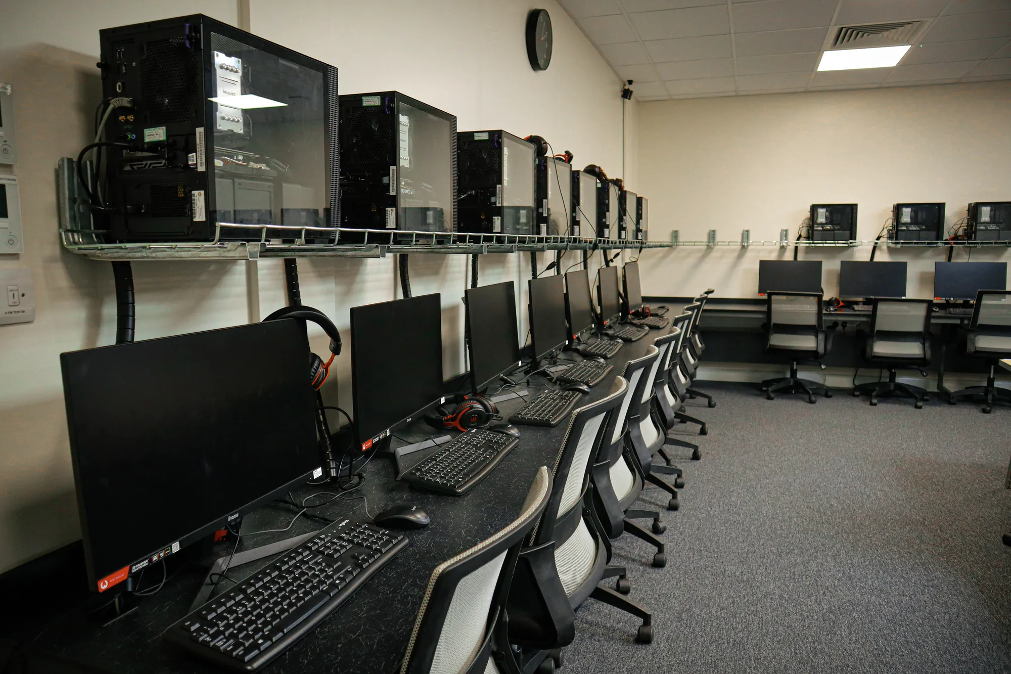 East Norfolk College: teaching room fitted out with computer workstations