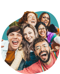 small photo of a smiling group of people