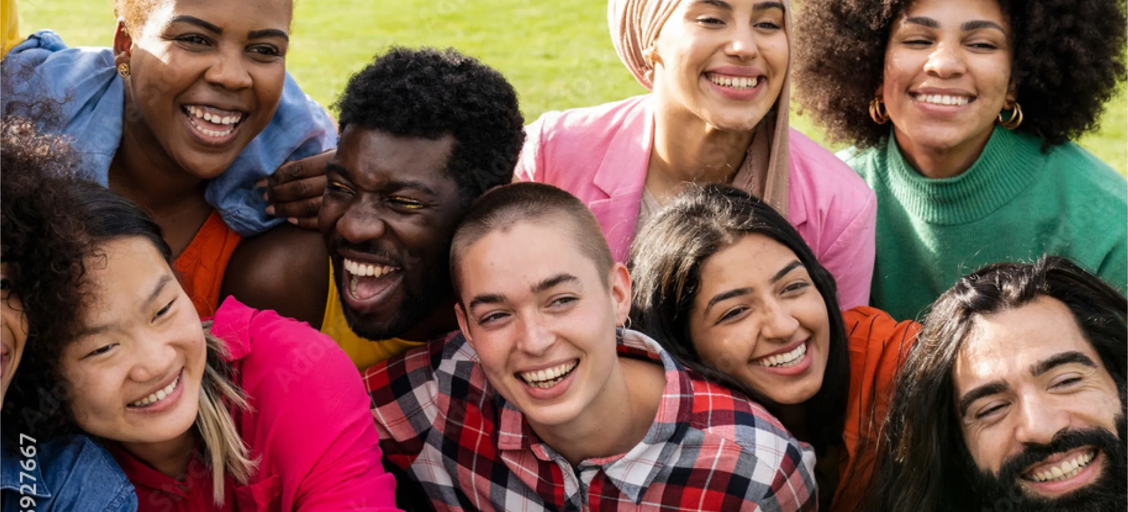 A group of smiling people