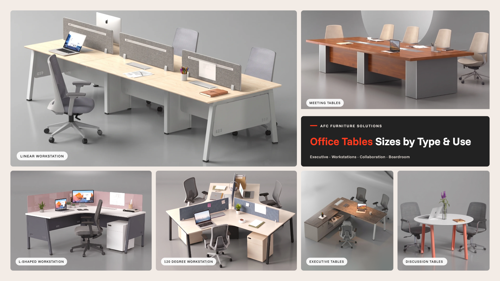 Office Table Sizes by Type and Use