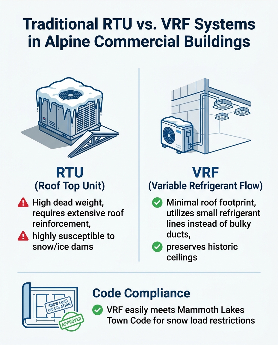 Traditional RTU vs. VRF Systems in Alpine Commercial Buildings