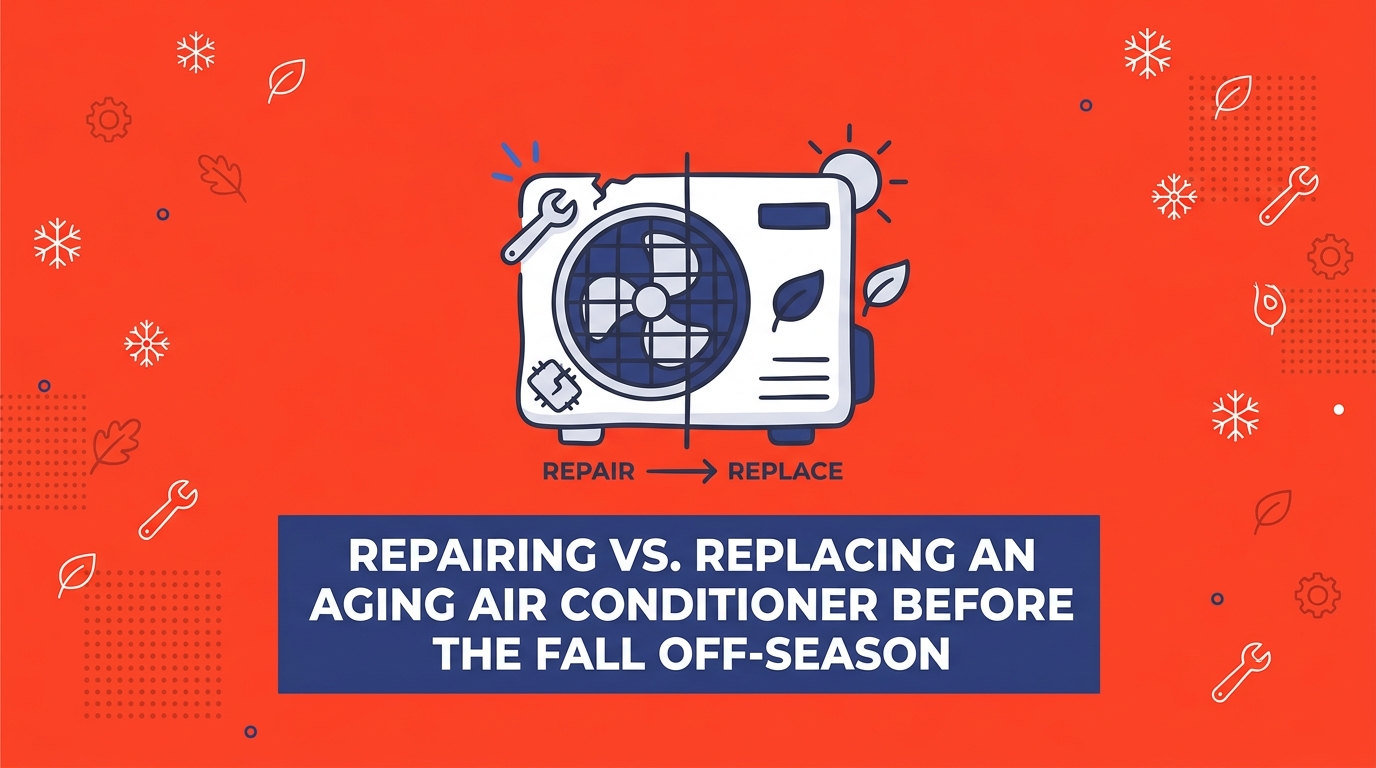 Repairing vs. Replacing an Aging Air Conditioner Before the Fall Off-Season — featured image