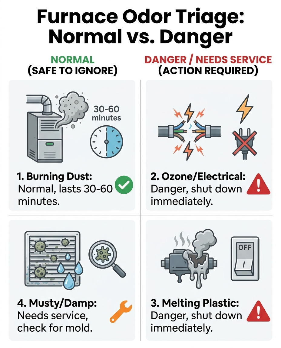 Furnace Odor Triage: Normal vs. Danger