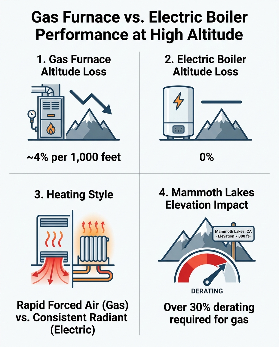 Gas Furnace vs. Electric Boiler Performance at High Altitude