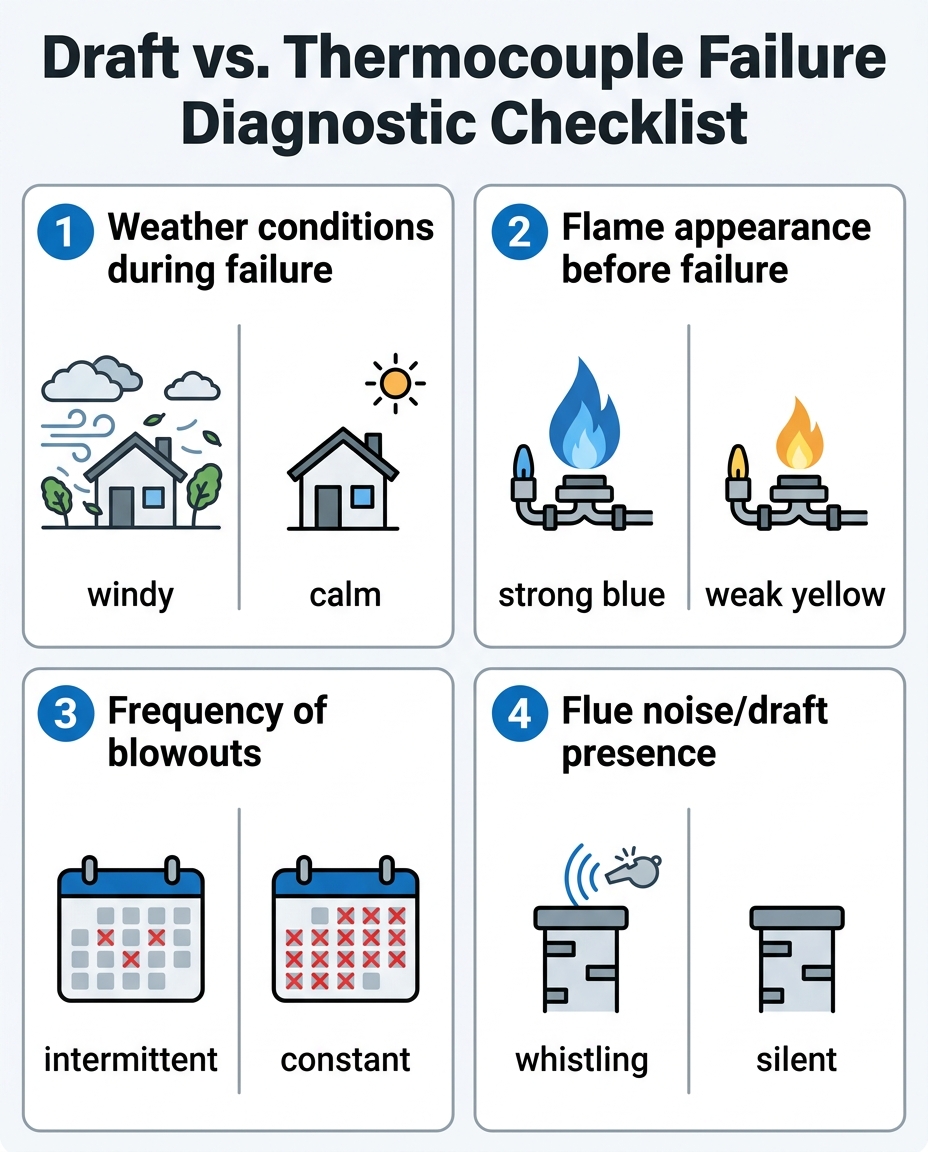 Draft vs. Thermocouple Failure Diagnostic Checklist