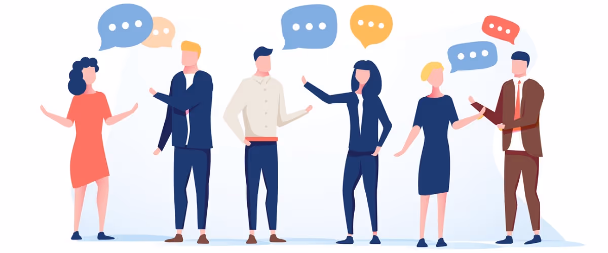 vector-illustration-flat-style-businessmen-discuss-social-network-of-vector-id1062169958