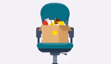Business chair with box office things.