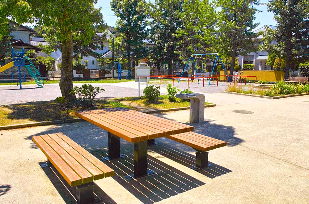 stock image of table at park
