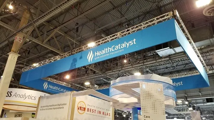 health catalyst banner hanging from a ceiling