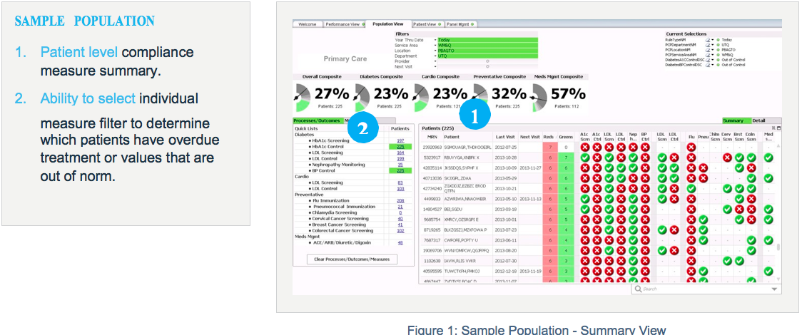 Sample visualization of the Population - Summary View