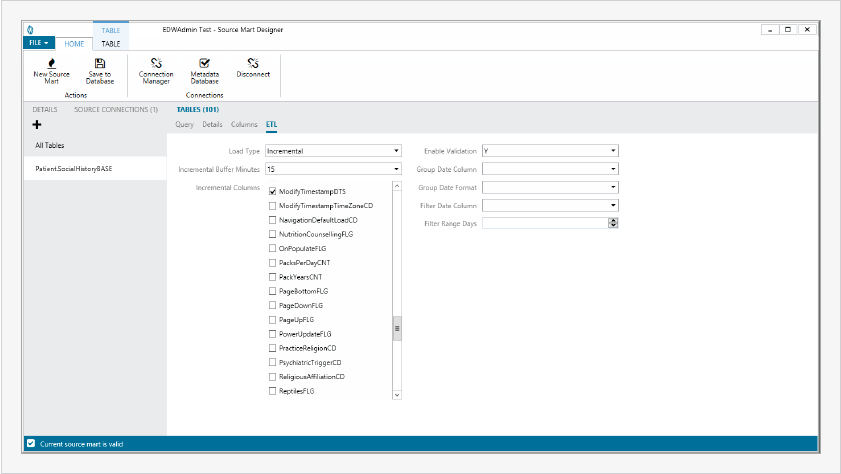 Sample of Source Mart Designer ETL